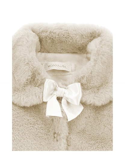 Giacca peluche con fiocco