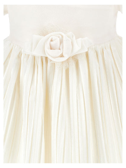 Velvet dress with lurex tulle
