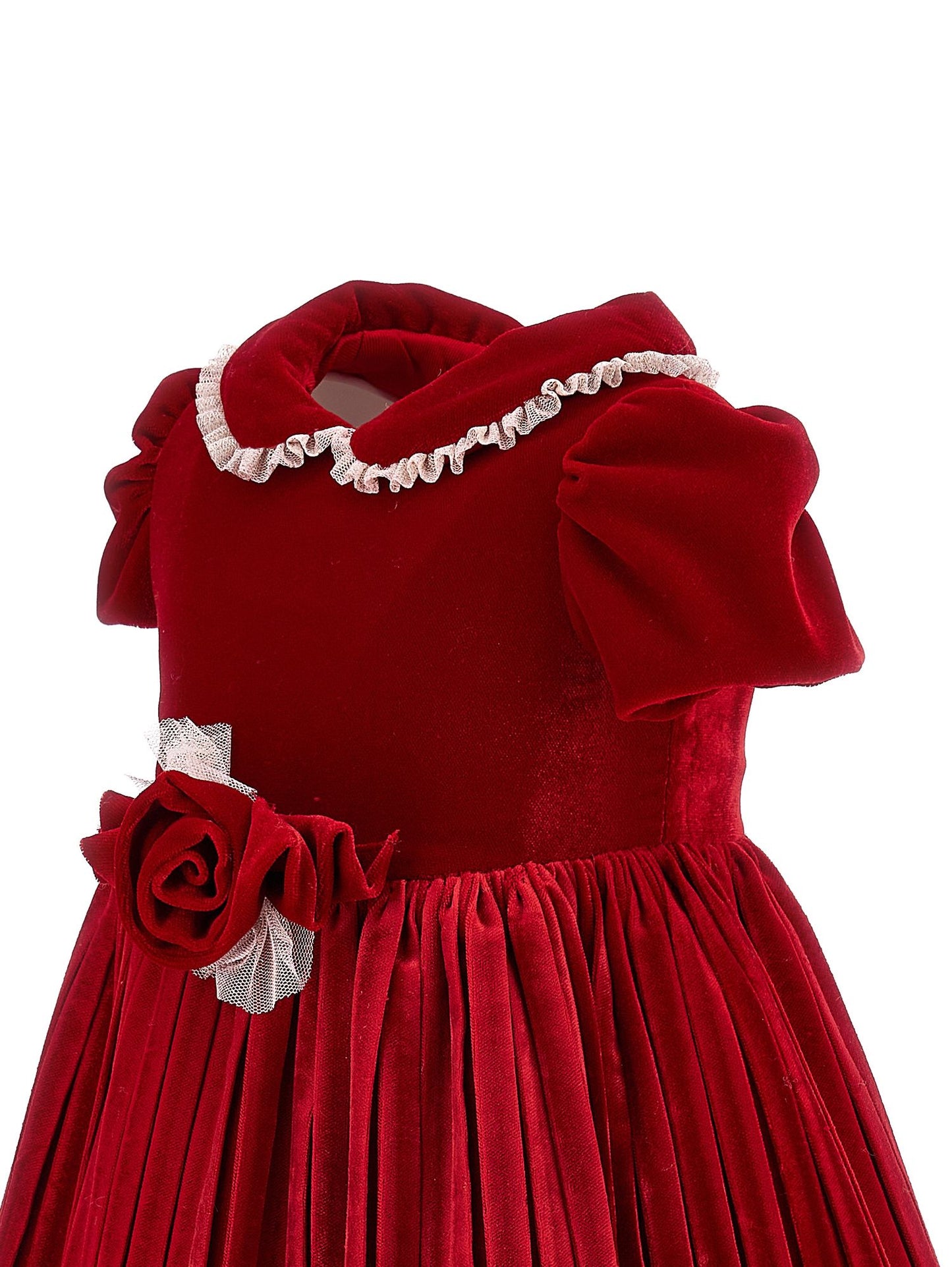 Velvet dress with lurex tulle