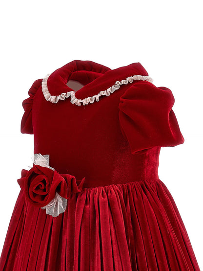 Velvet dress with lurex tulle