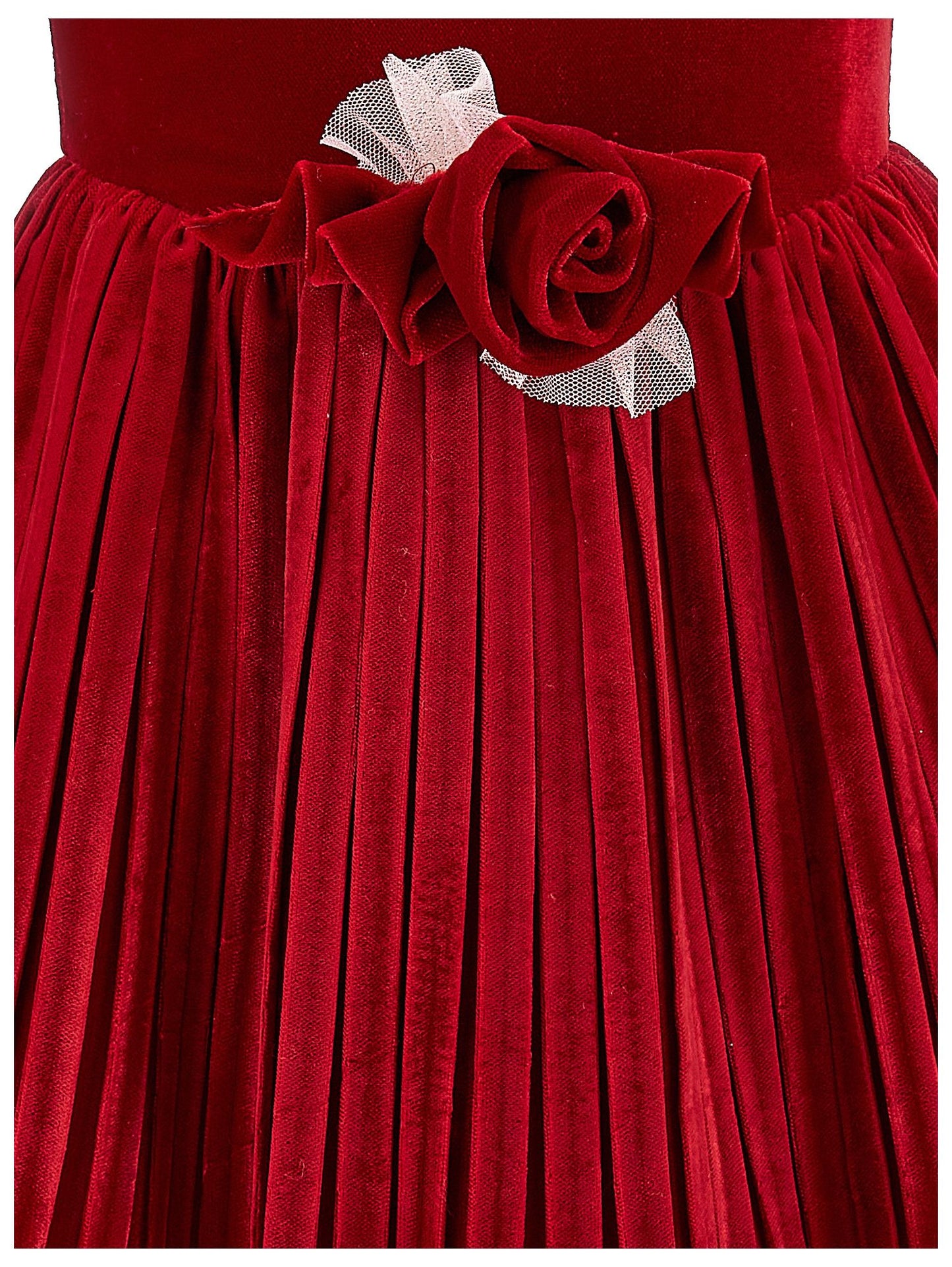 Velvet dress with lurex tulle