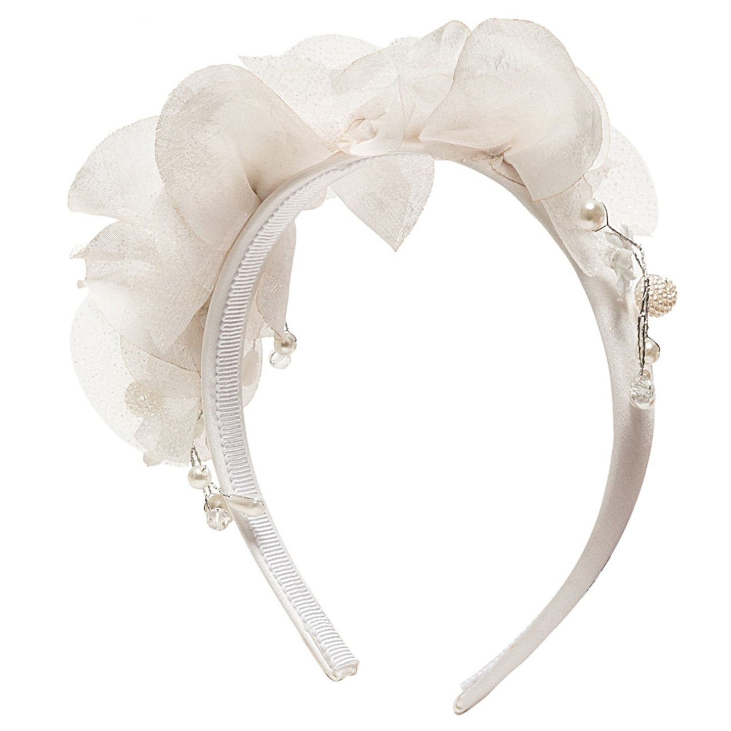 Headband with organza flower