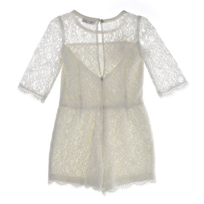 Lace jumpsuit with tulle skirt