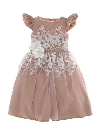 Double tulle dress with ramage