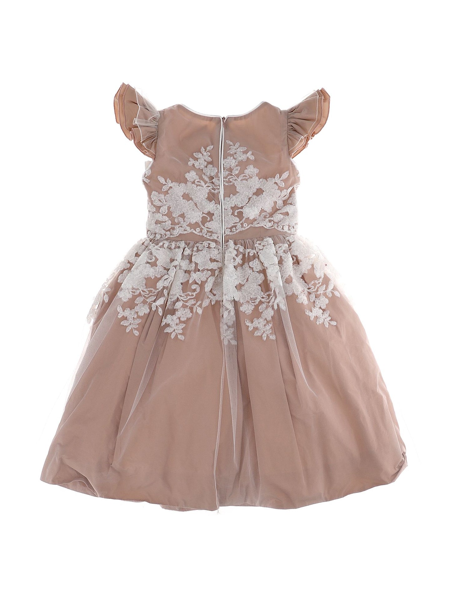 Double tulle dress with ramage
