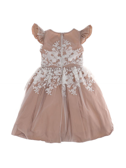 Double tulle dress with ramage