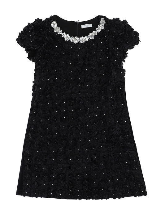 Chenille dress with flowers