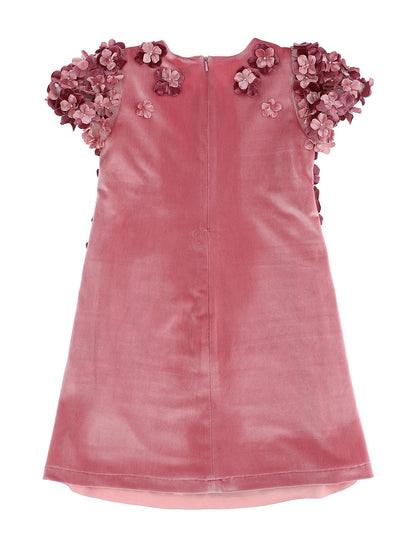 Chenille dress with flowers