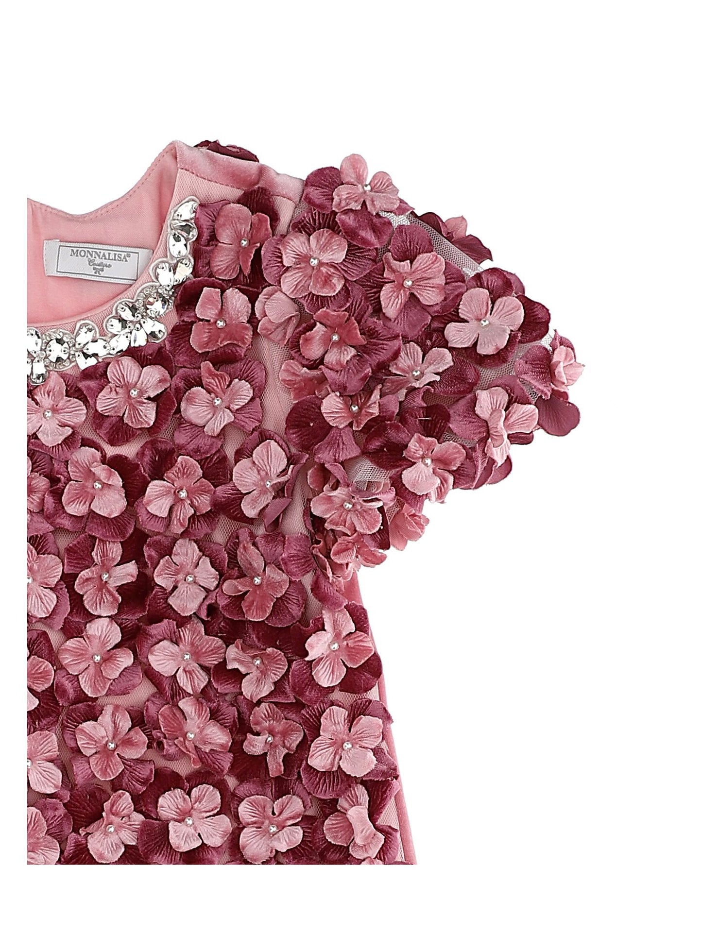 Chenille dress with flowers