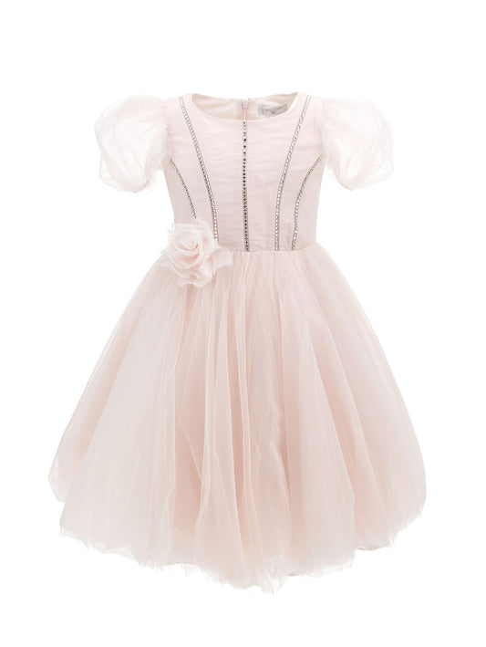 Sunset dress with silky tulle