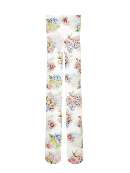 Flower print tights
