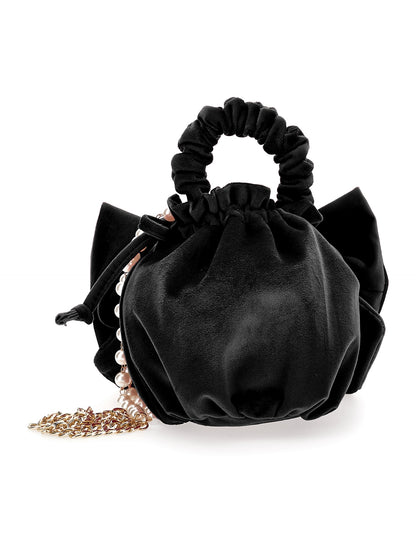 Borsa velluto maxifiocco