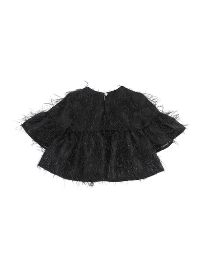Organza fringed top
