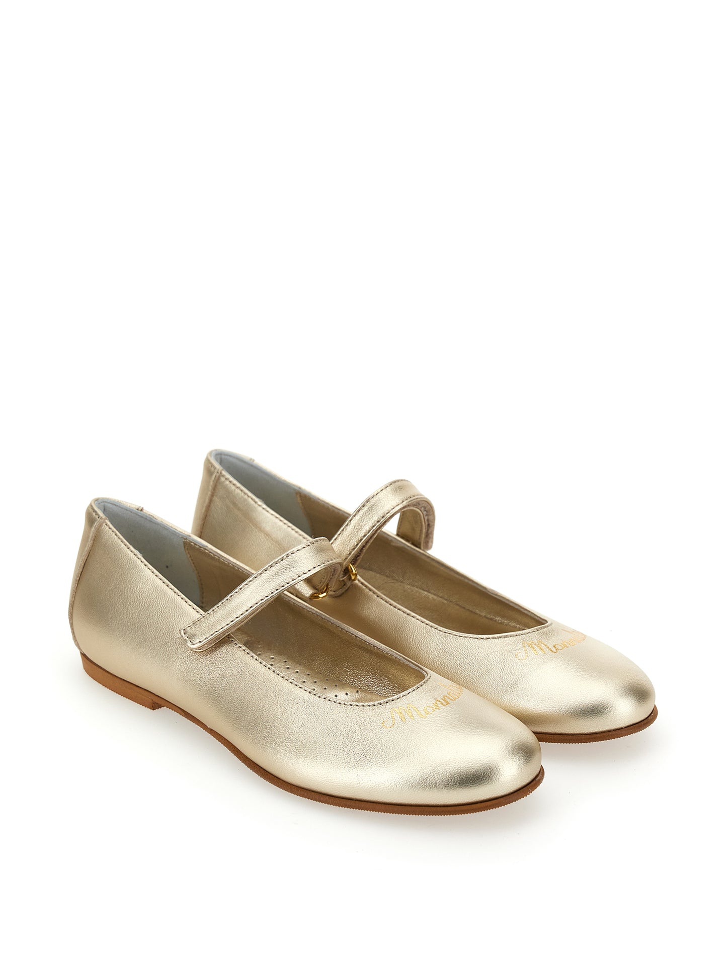 Logoed nappa ballerinas