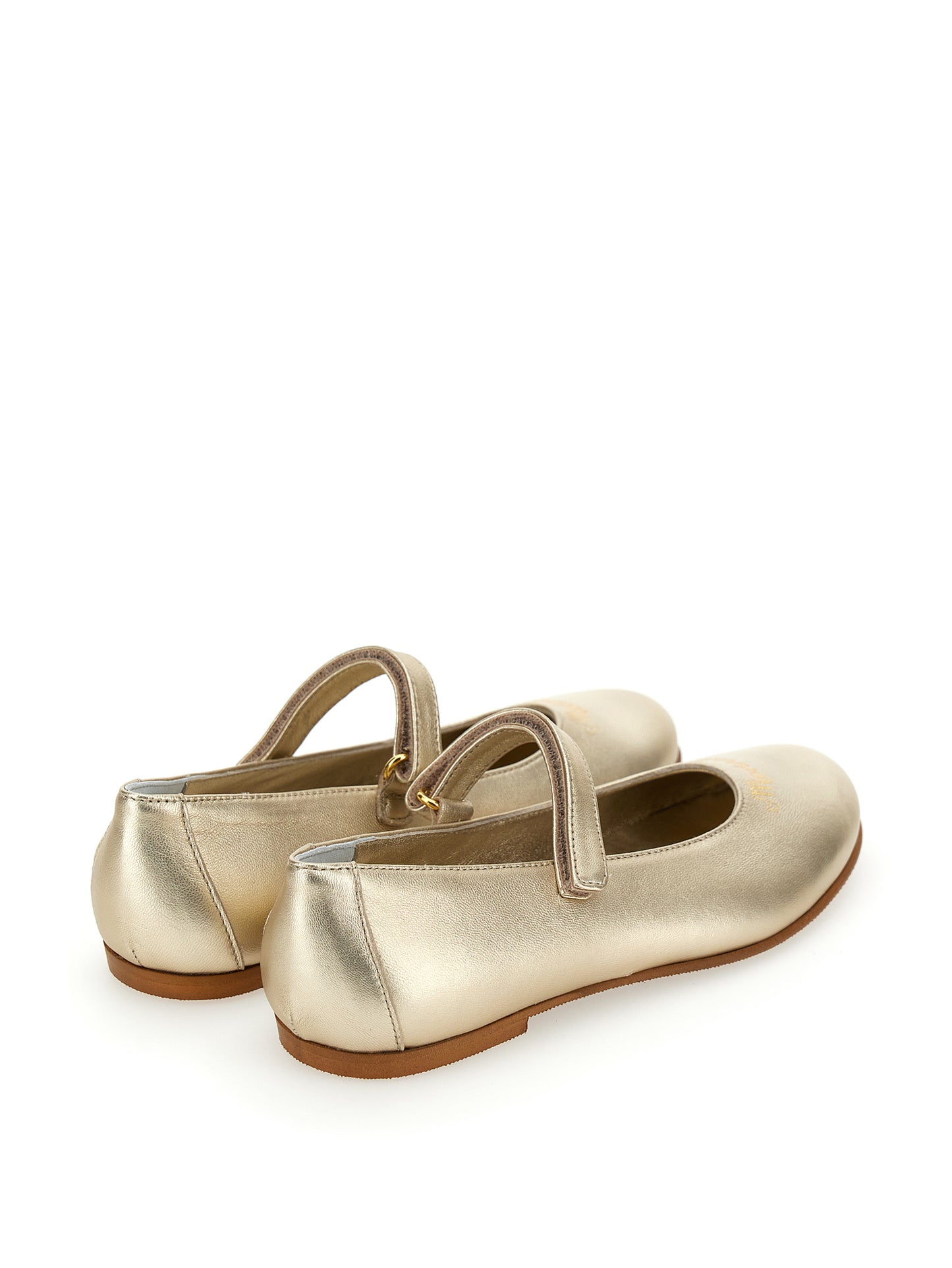 Logoed nappa ballerinas