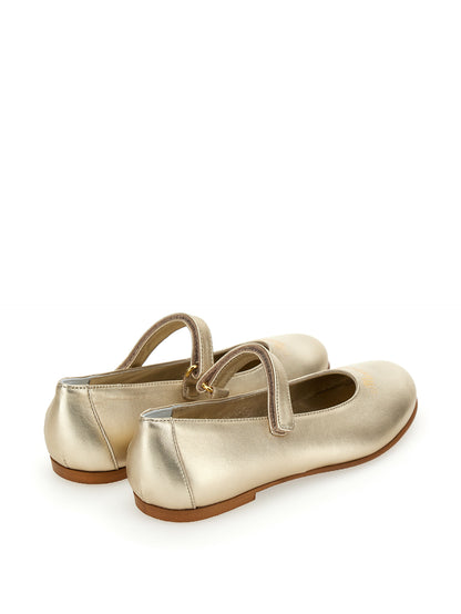 Logoed nappa ballerinas