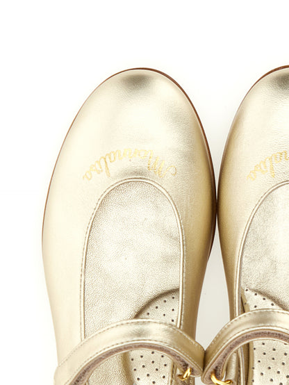 Logoed nappa ballerinas