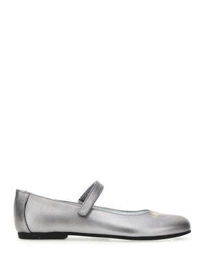 Logoed nappa ballerinas