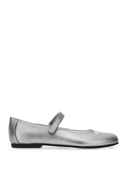 Logoed nappa ballerinas