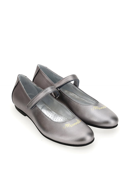 Logoed nappa ballerinas