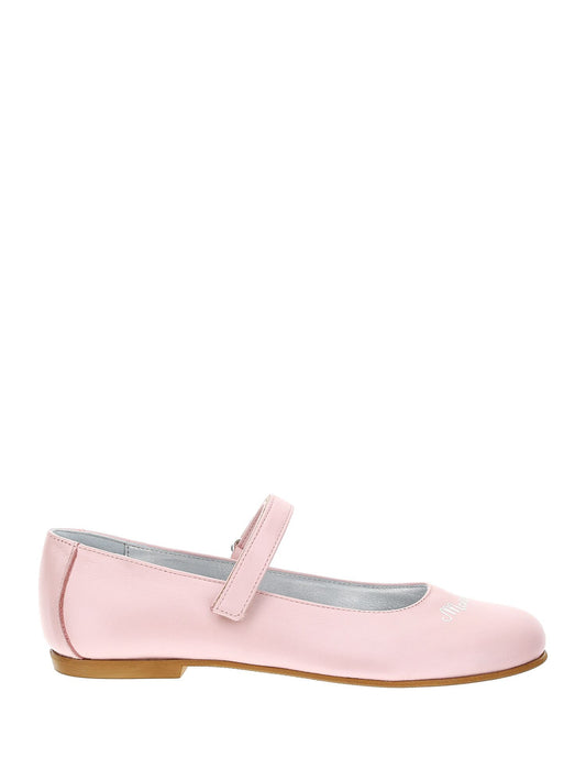 Logo leather ballerinas