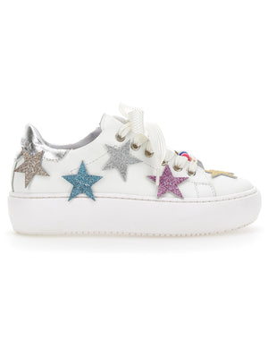 Leather sneakers with stars