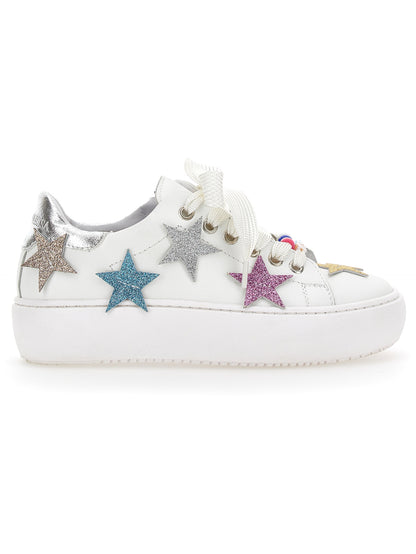Leather sneakers with stars
