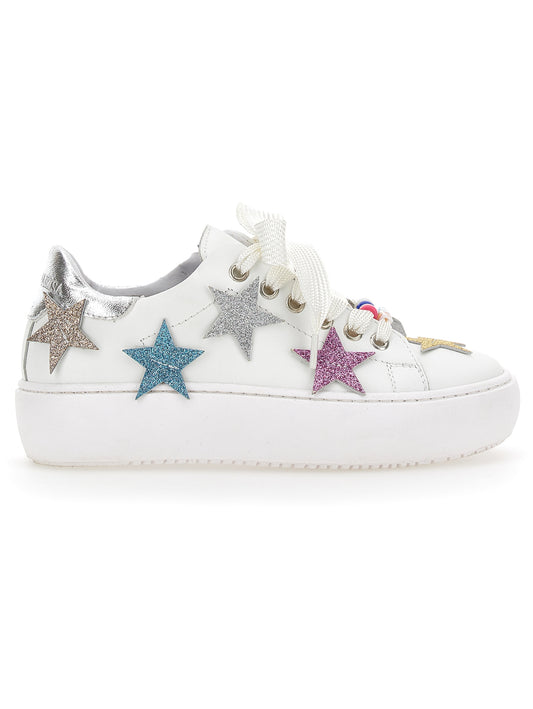 Leather sneakers with stars