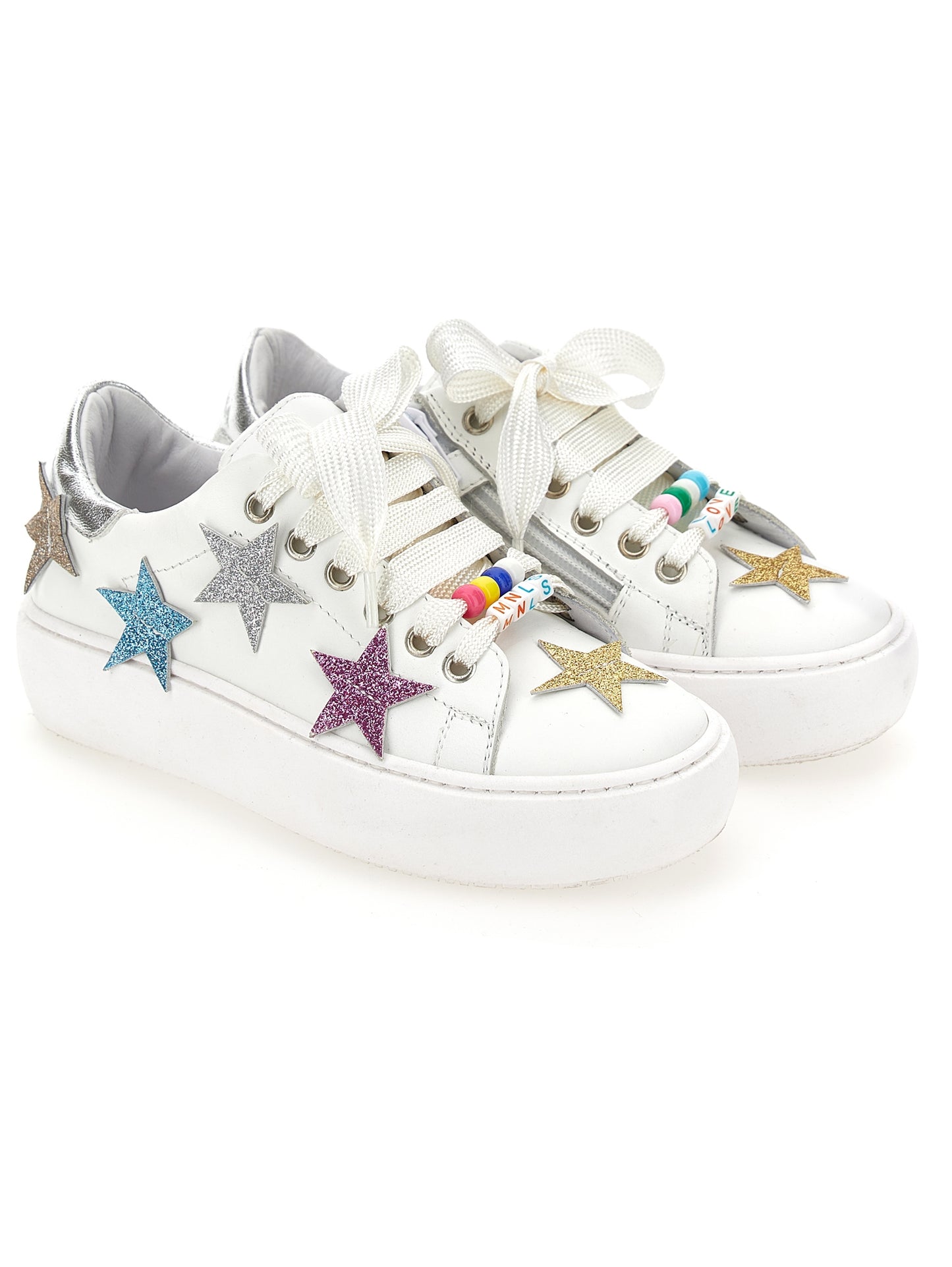 Leather sneakers with stars