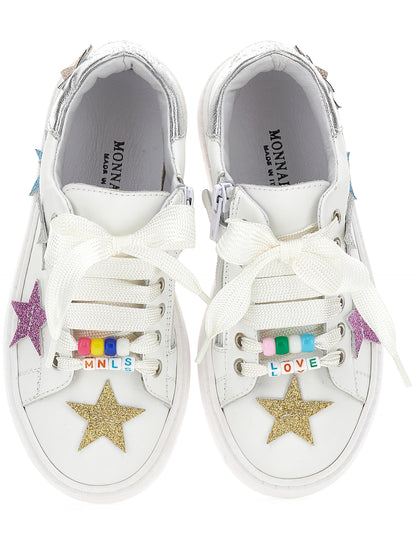 Leather sneakers with stars