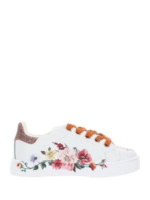 Sneakers leather flowers ramage