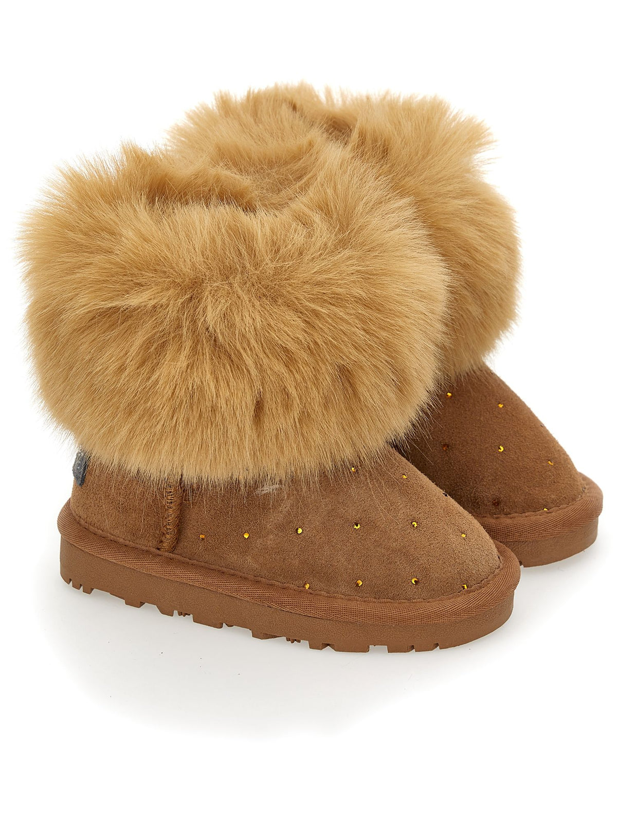 Crust boots with rhinestones