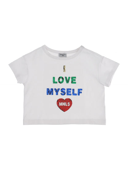 Sequin cropped T-shirt