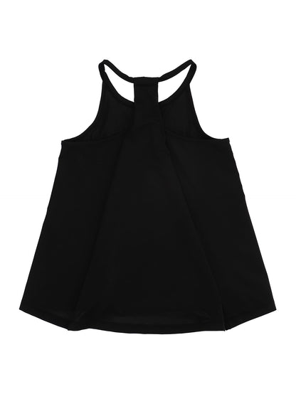 Flared technical jersey tank top