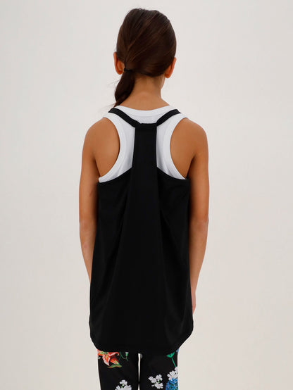 Flared technical jersey tank top