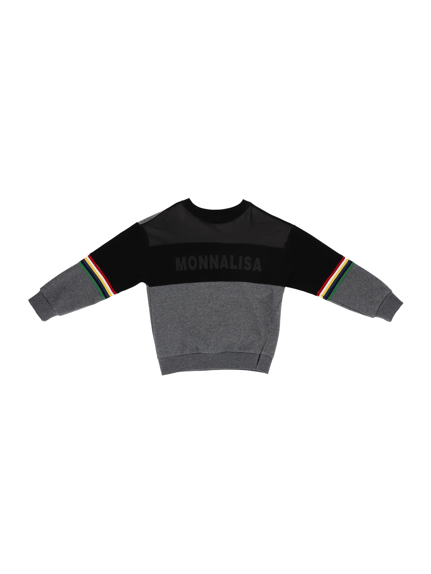 Closed sweatshirt with mesh effect