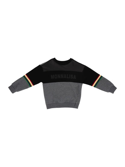 Closed sweatshirt with mesh effect