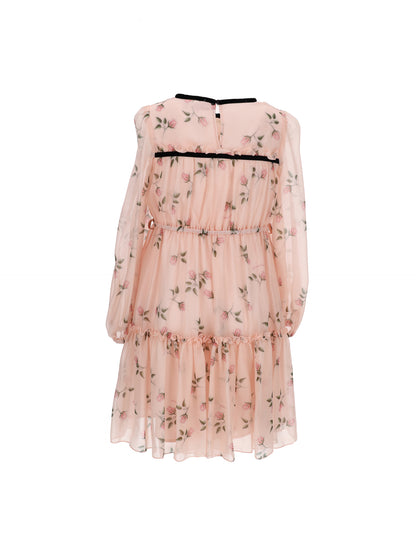 Abito georgette con nastrini