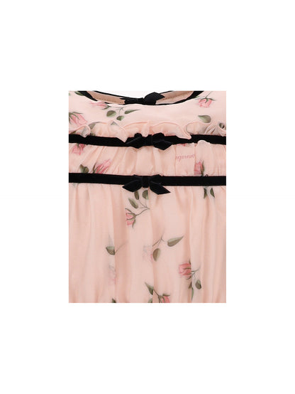 Abito georgette con nastrini