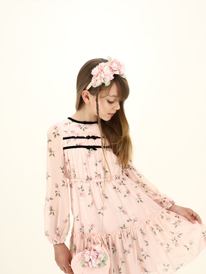 Abito georgette con nastrini