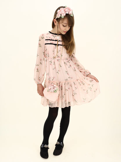 Abito georgette con nastrini