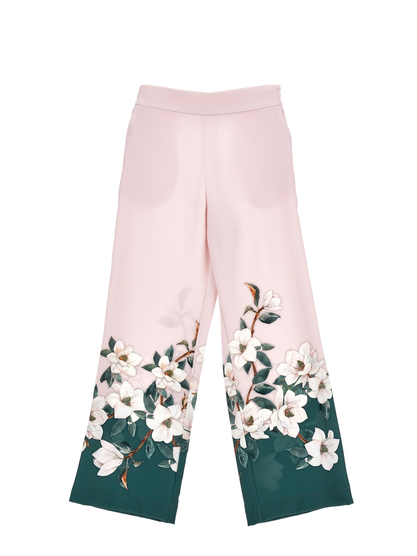 Magnolia print palazzo trousers