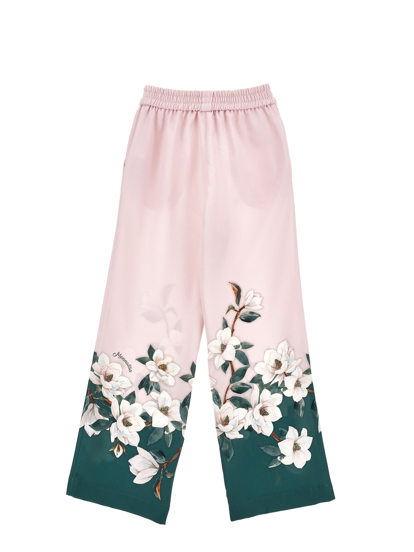 Magnolia print palazzo trousers