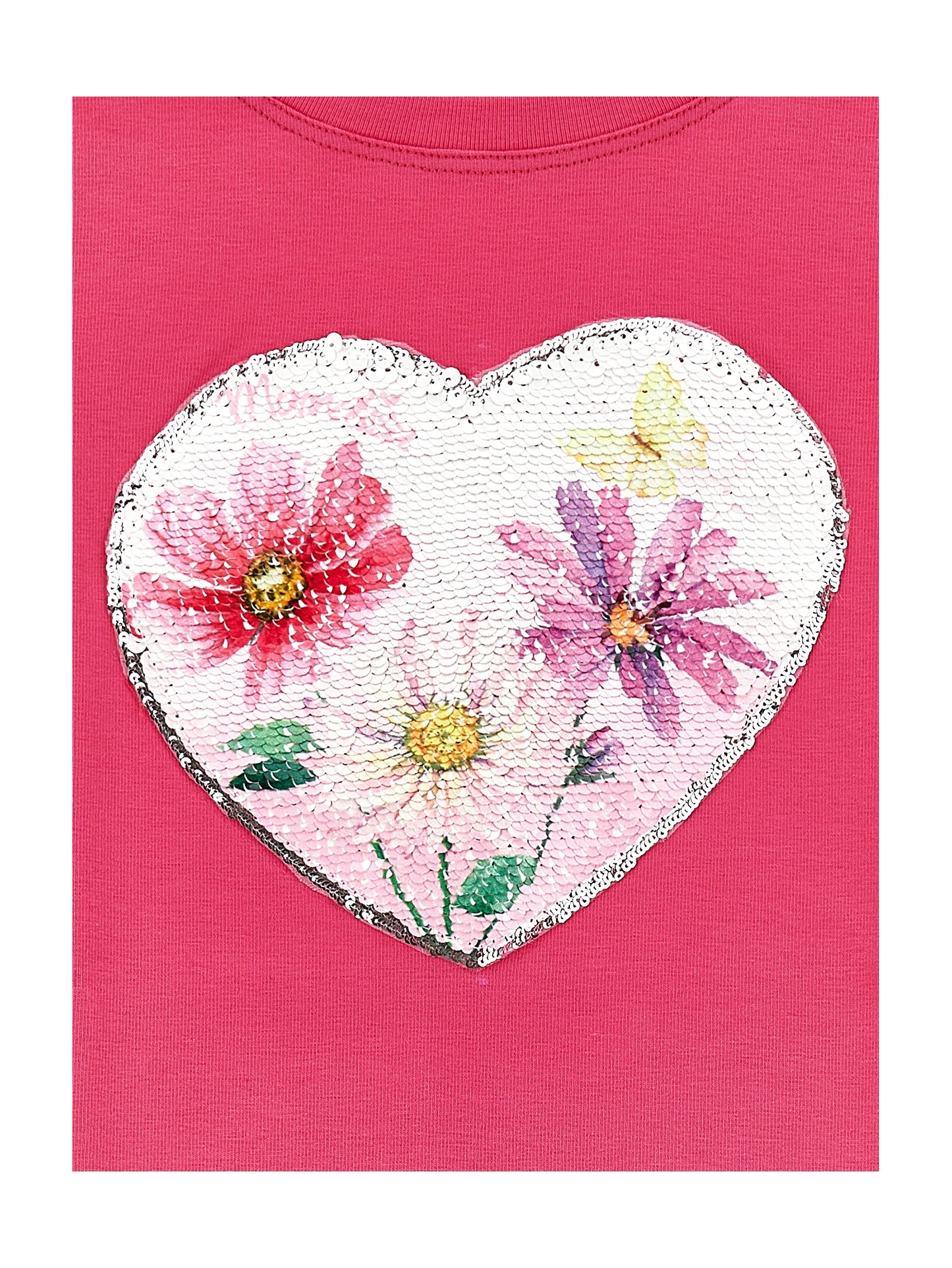 Sequined heart jersey T-shirt