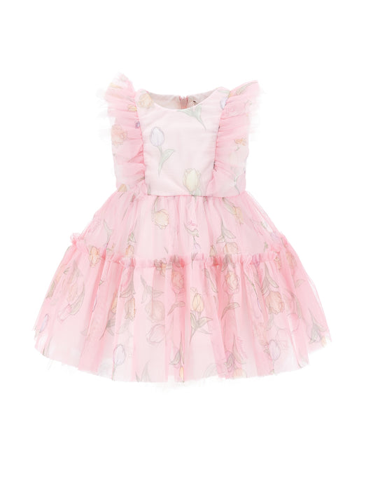 Tulip print tulle dress
