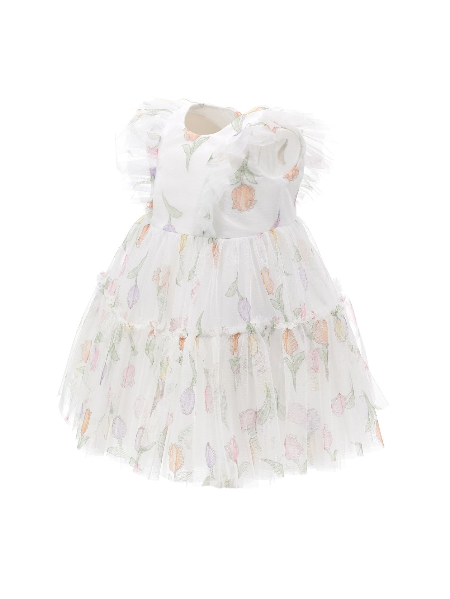 Tulip print tulle dress