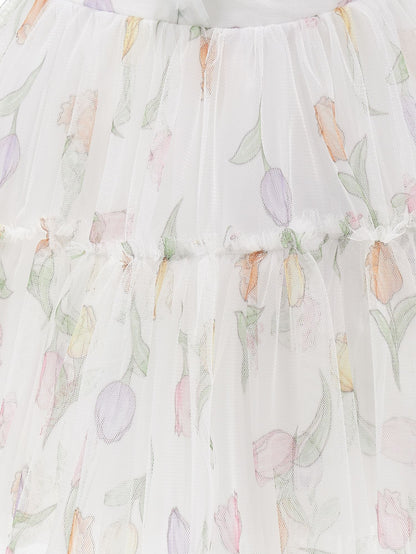 Tulip print tulle dress