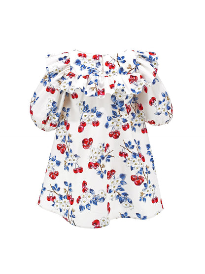 High-waisted poplin dress