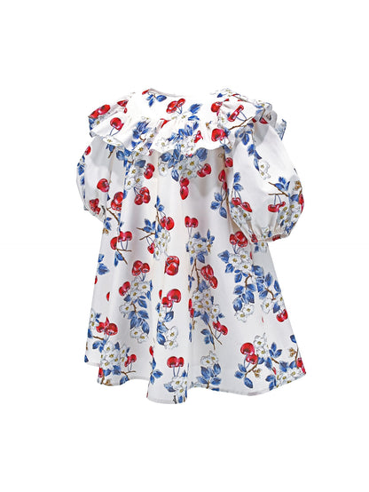 High-waisted poplin dress