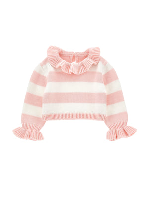 Wool sweater with collar